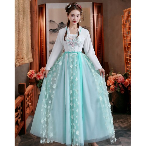 Women Chinese fairy Hanfu dress Ancient traditional folk costume female Chinese style classical dance costume